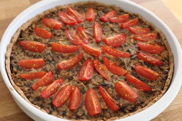 Vegansk champignonpaté-tærte