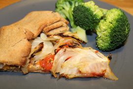 Galette med tomat og fennikel med broccoli