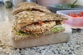 Sandwich med paneret aubergine