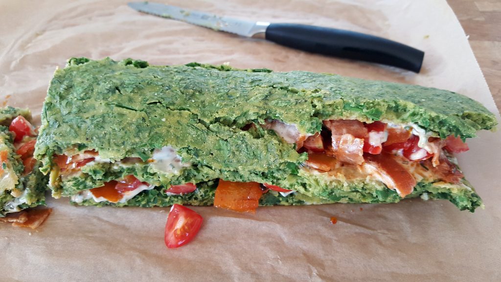 Spinatomelet roulade