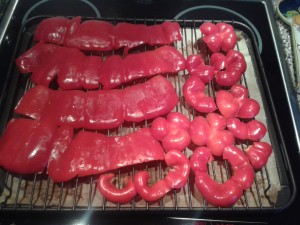 grillede røde pebre