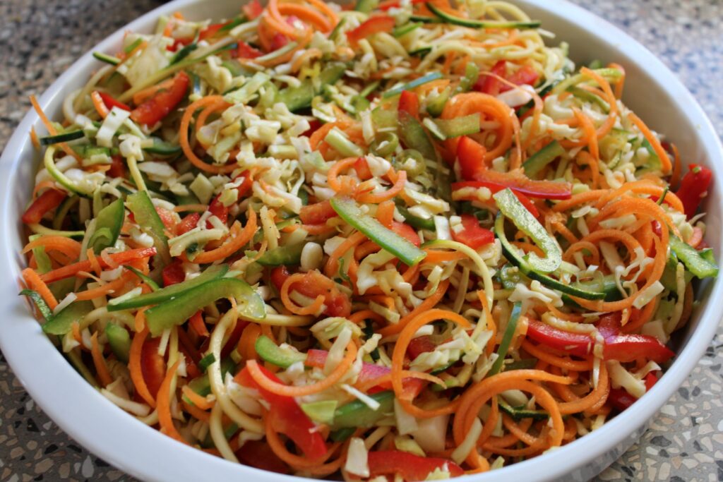 Grøntsagsnudler og andet grønt