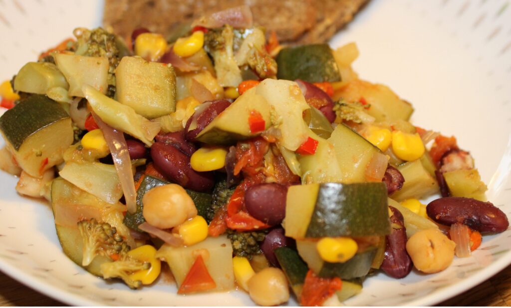 Chili goji gryde serveret