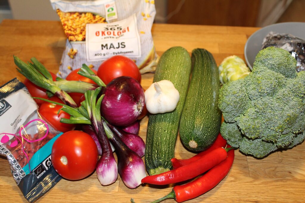 Ingredienser til chili goji grydeIMG