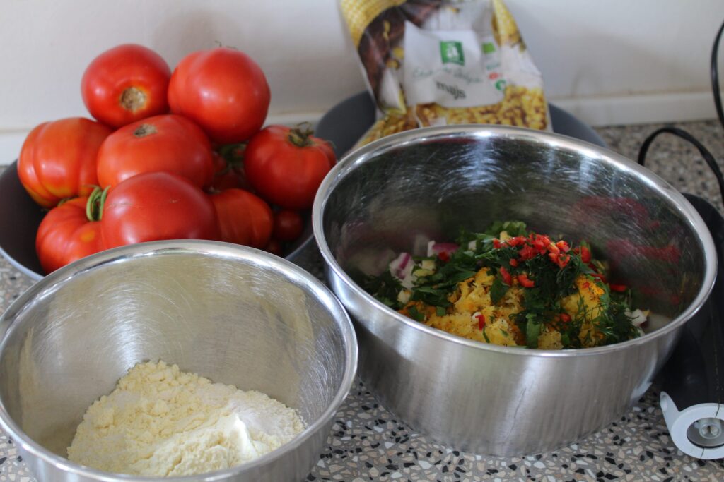 Ingredienser til majsvafler