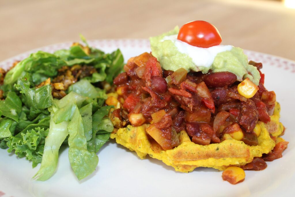 Majsvaffel med chili sin carne