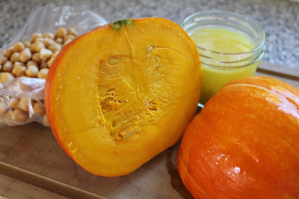 Ingredienser til hokaidohummus