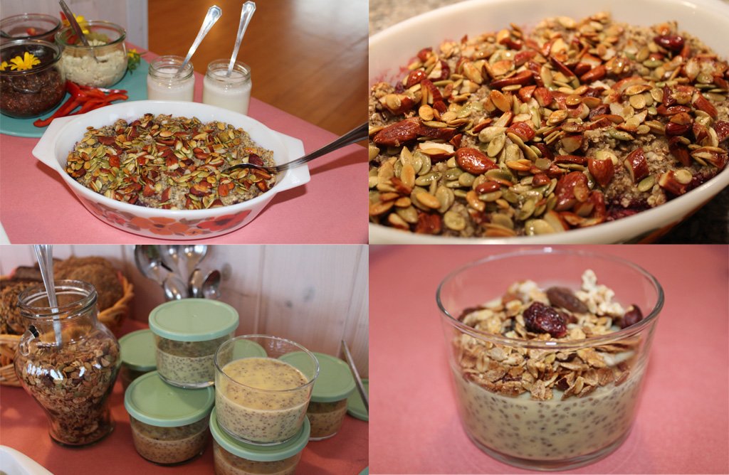 Vegansk brunch med mangochiagrød og bagte bær