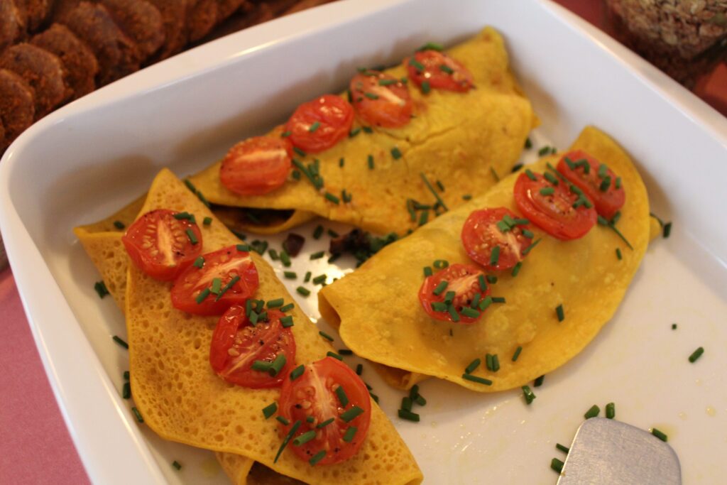 Fyldte kikærtepandekager