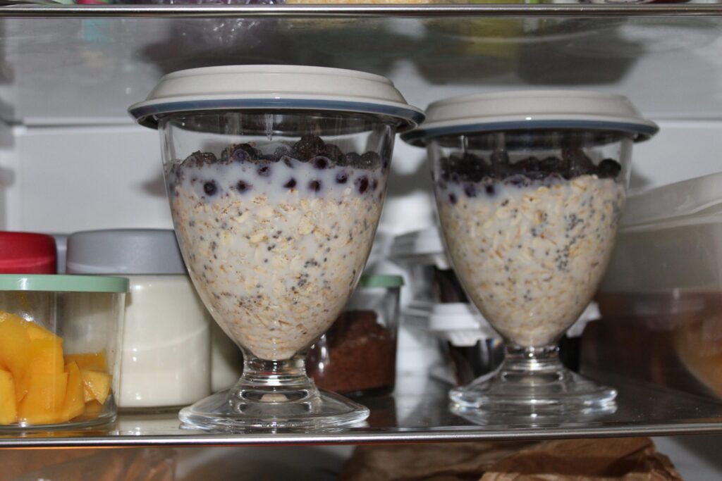 Udblødt havre med blåbær