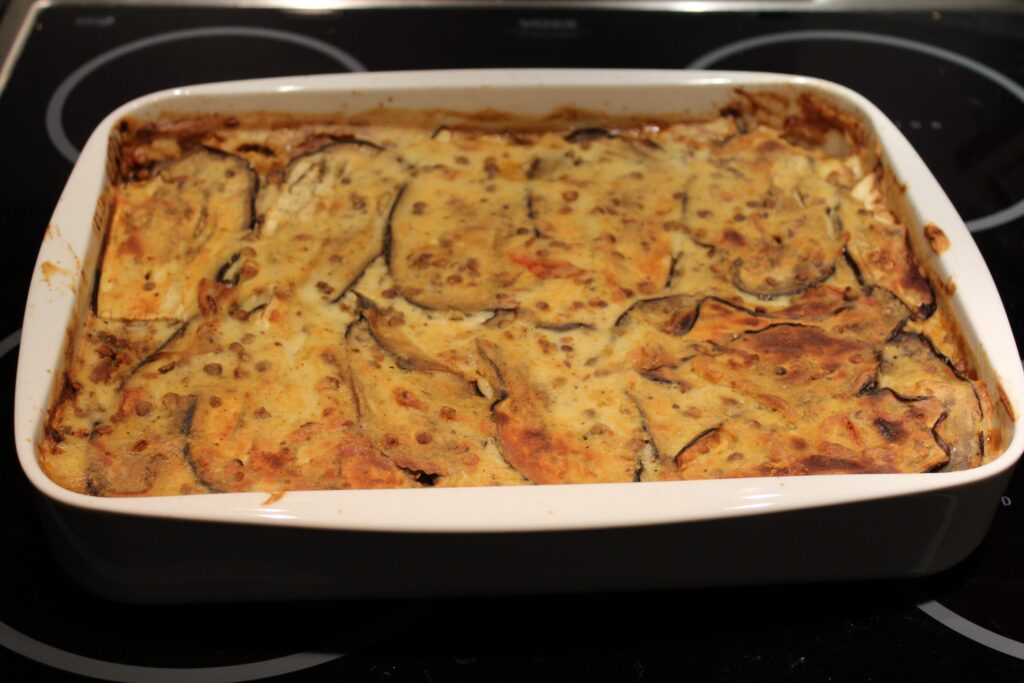 Musaka med søde kartofler & auberginer