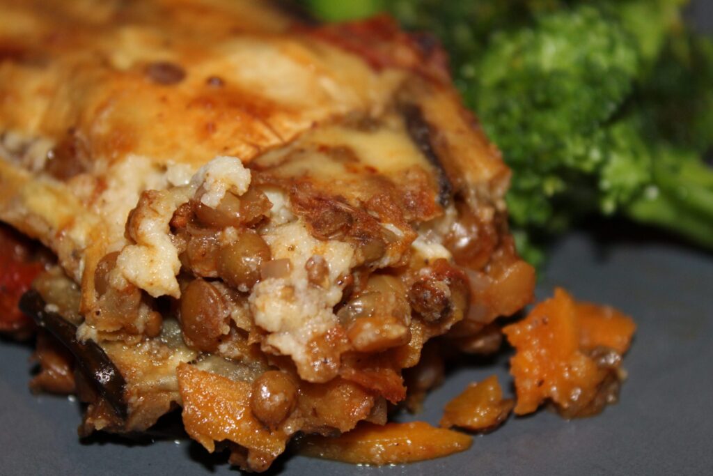 Musaka med søde kartofler & auberginer