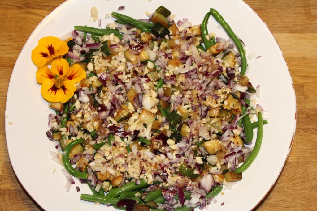 Balsamico-marinerede bønner med squashtern