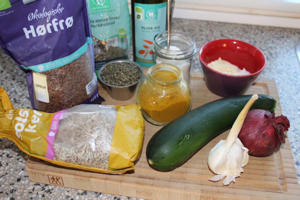Frikadeller med grønne linser og squash