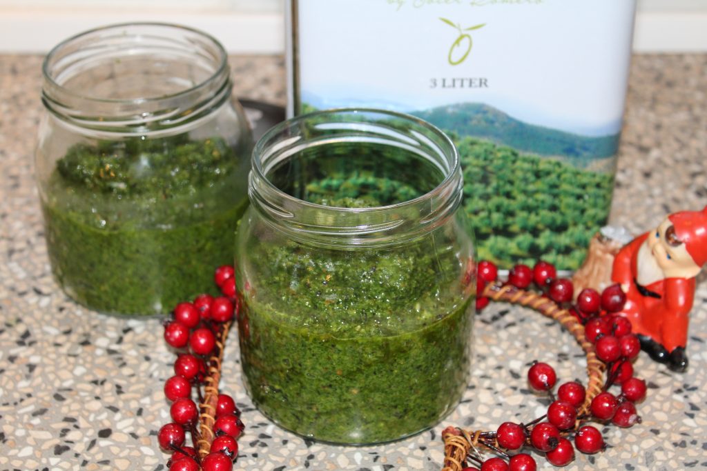 Grønkålspesto til julepizzaen