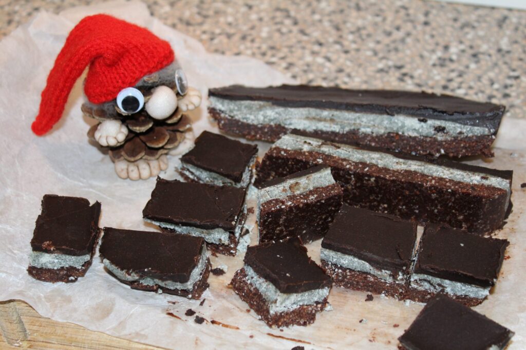 Vegansk Konfekt med kokosmynte