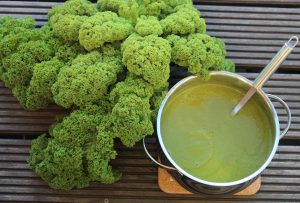 Grønkål-ærtesuppe