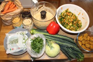 FØR: råvarerne, som jeg vil food-preppe med.
