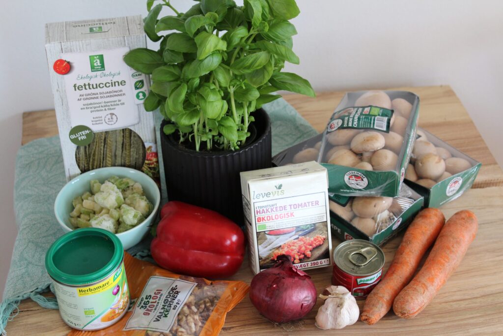 Svampebolognese med valnødder