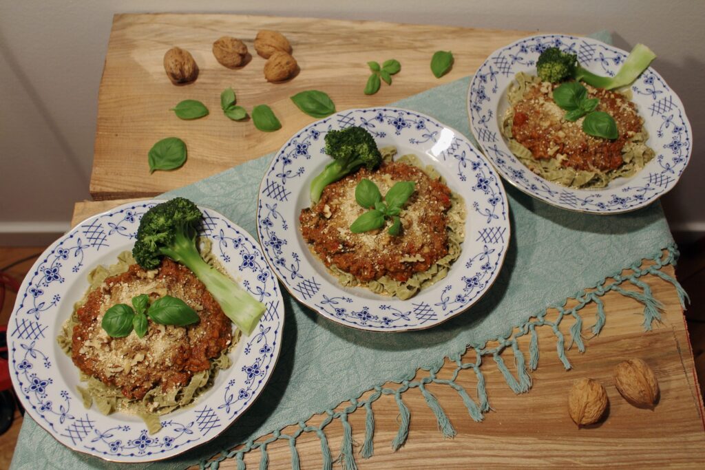 Svampebolognese med valnødder