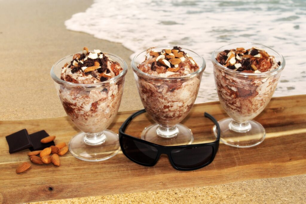 Bananis med peanutbutter og kakao