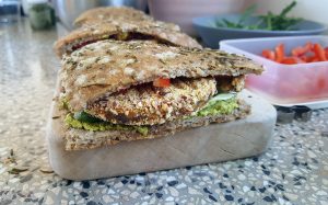 Sandwich med paneret aubergine
