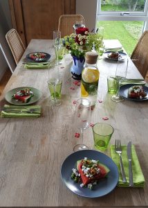 Vandmelon med feta og mynte