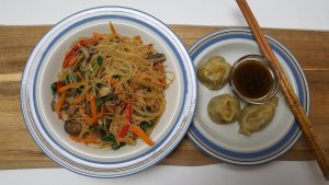 Dumplings og Japchae