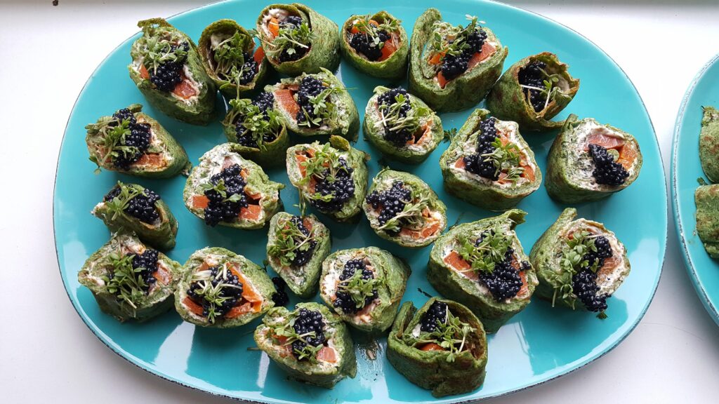 Spinatroulader med læx