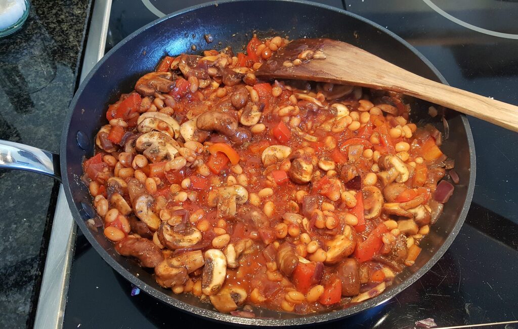 Pizza med bakedbeans