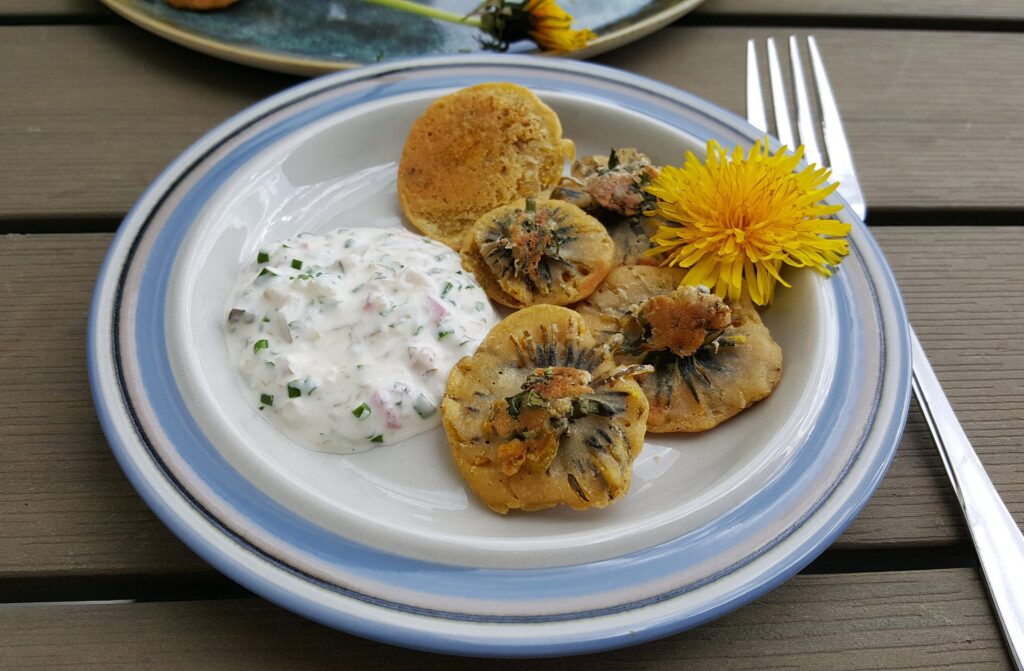 Mælkebøtteblomst fritter