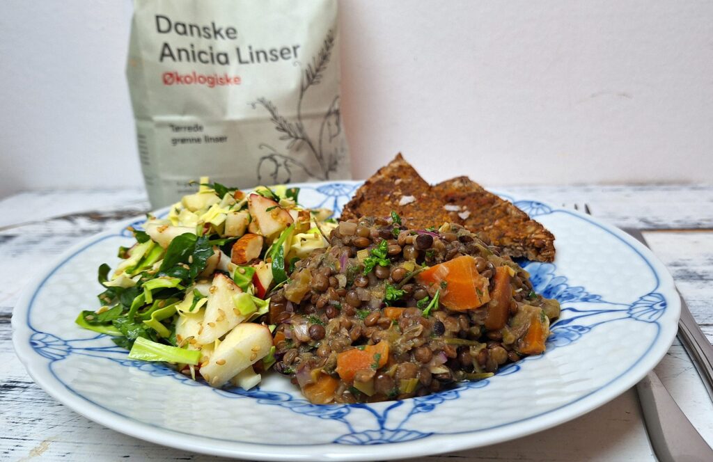 Varm linsesalat
