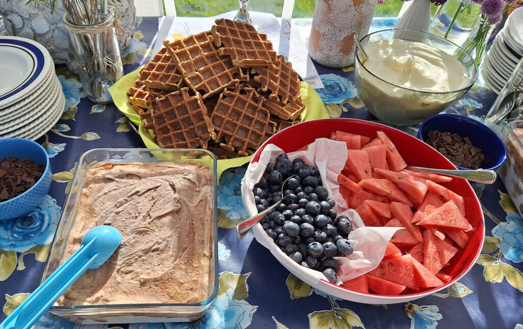 Vafler med bananis og guf